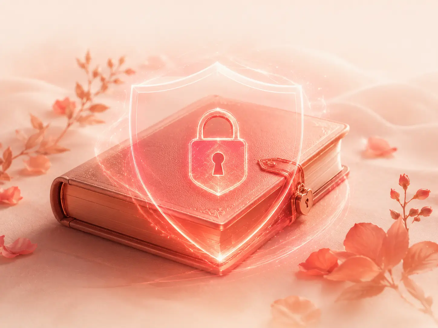 Privacy and encryption illustration showing how My Spicy Vanilla keeps couples' stories secure